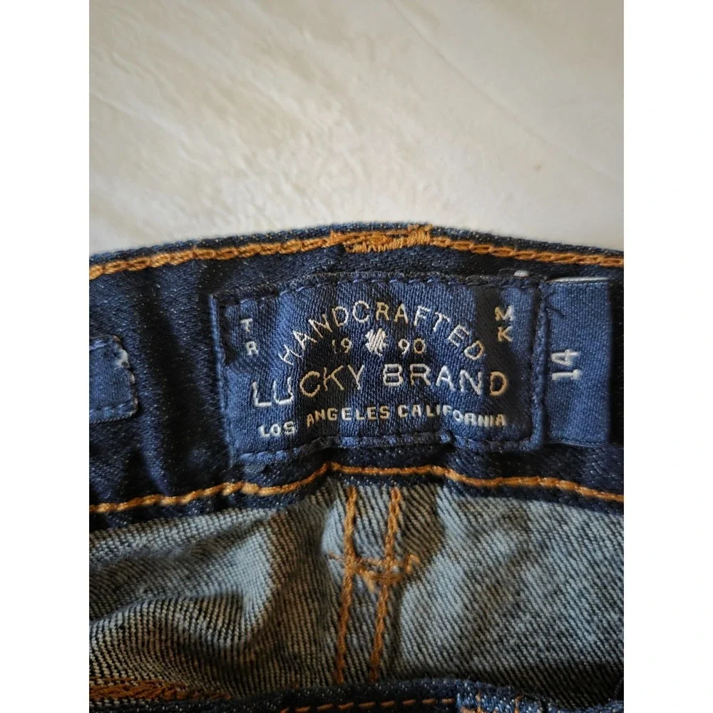 Lucky Brand Boys Classic Straight Jeans Size 14‎ Adjustable Waist Dark Wash